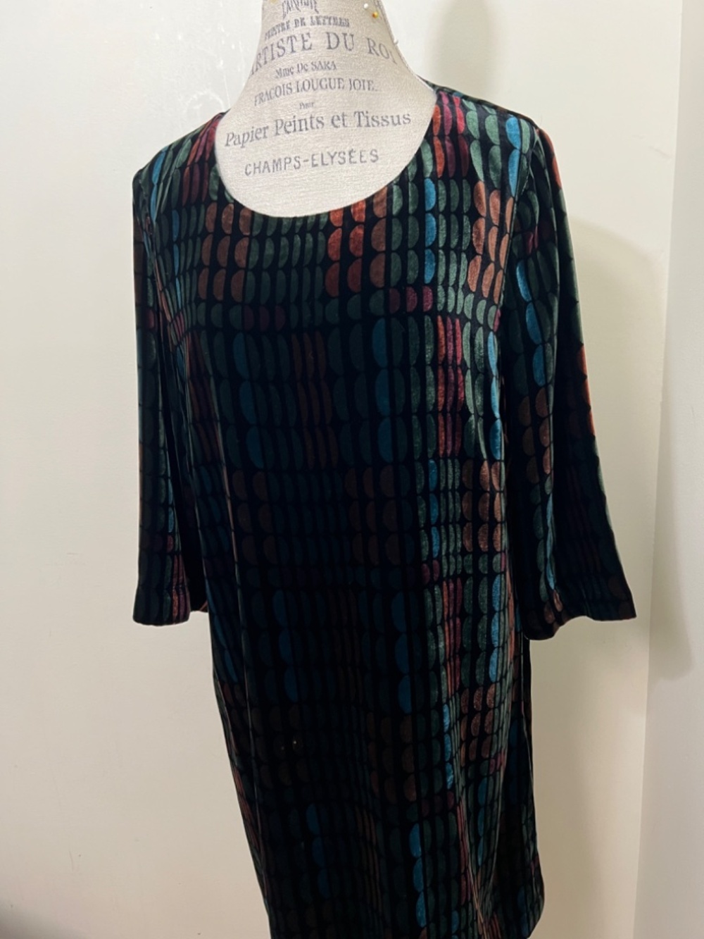 Seasalt Cornwall Mahonia Print Velvet Shift Dress Plus Size 16